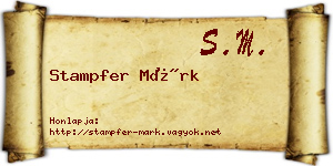 Stampfer Márk névjegykártya