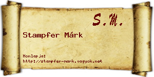 Stampfer Márk névjegykártya